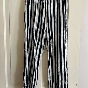 Black and White Striped Pants